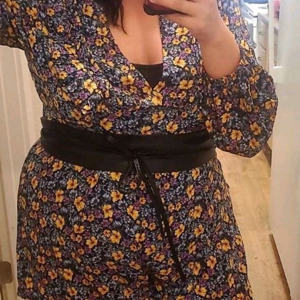 Plus Size Black vegan leather tie waist Obi belt - Picture 12 of 12